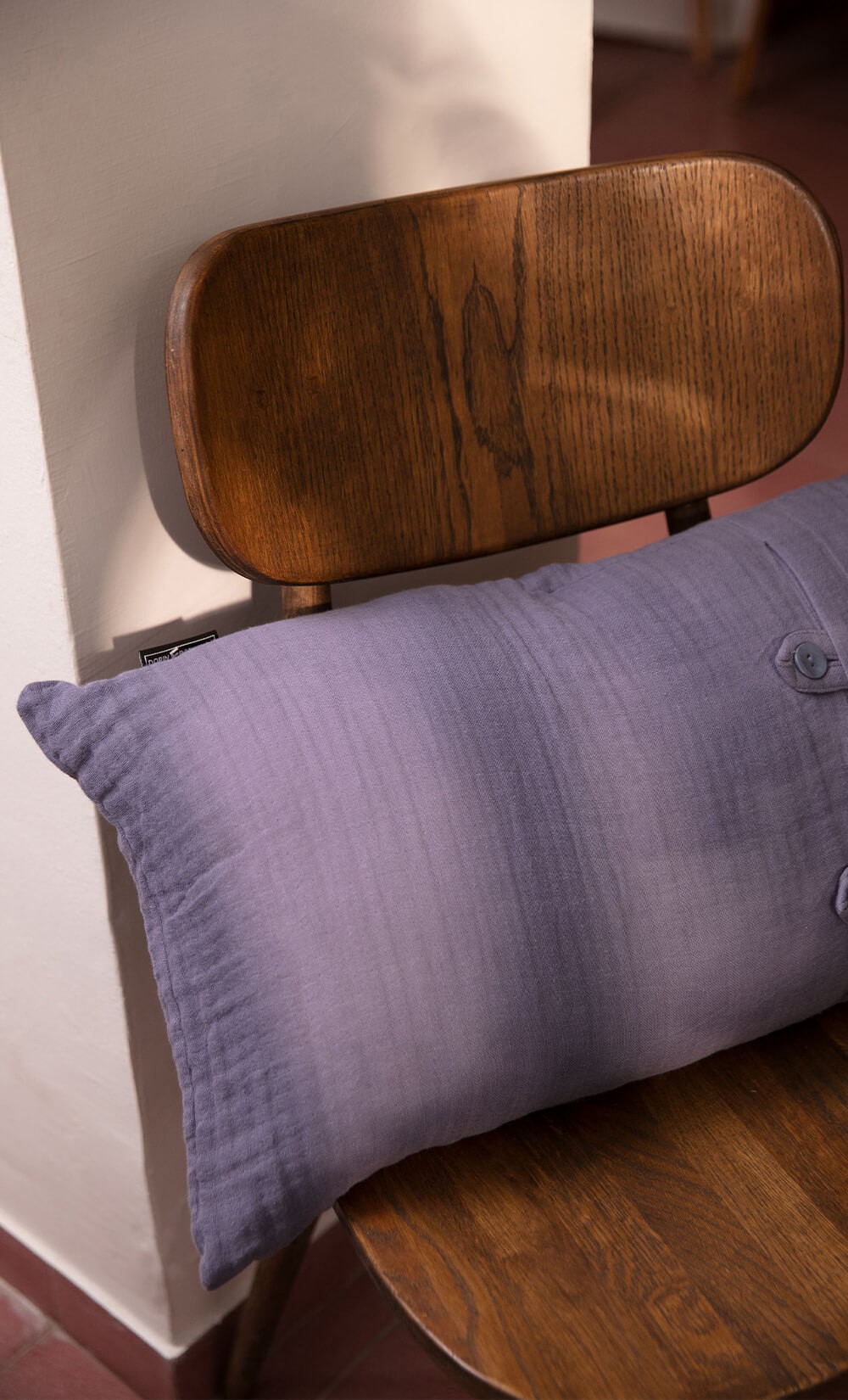 Lilac Muslin Rectangular Cushion 