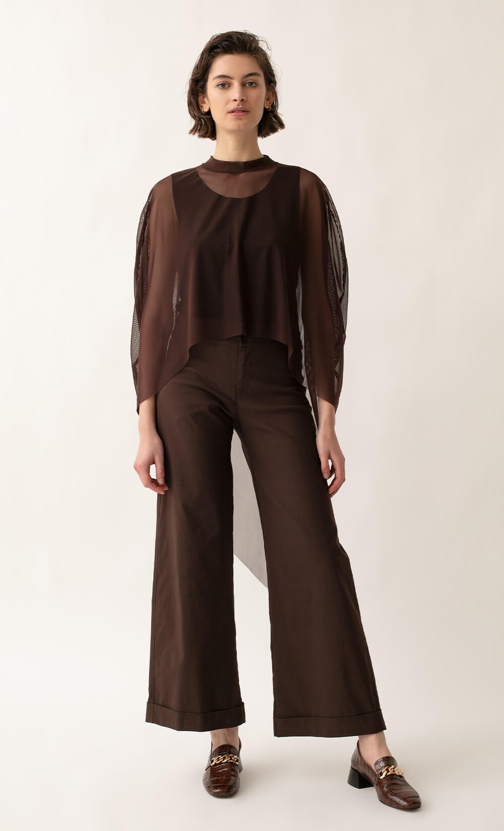 Brown Caprice Tulle Cape