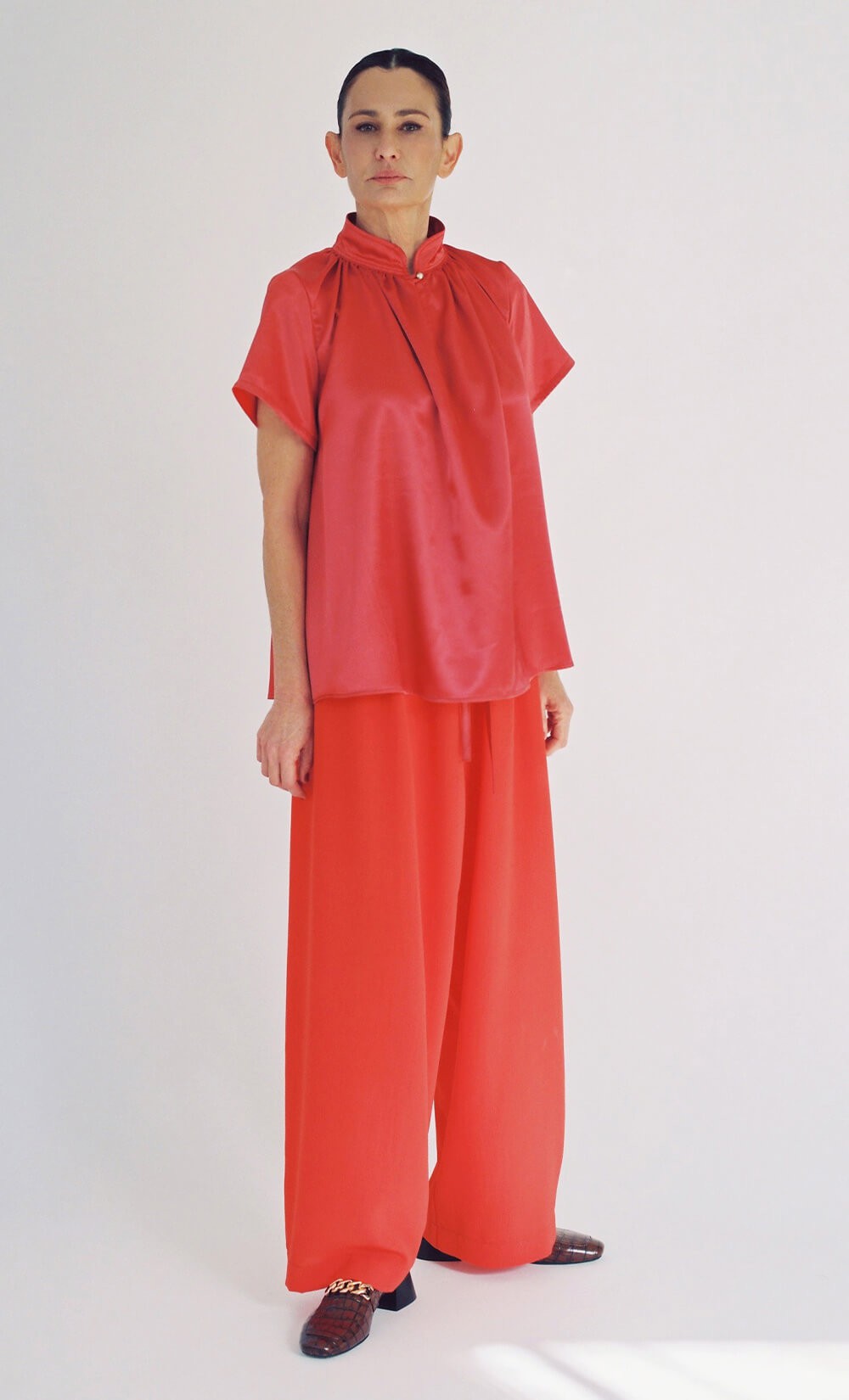 Coral Salvar Pants