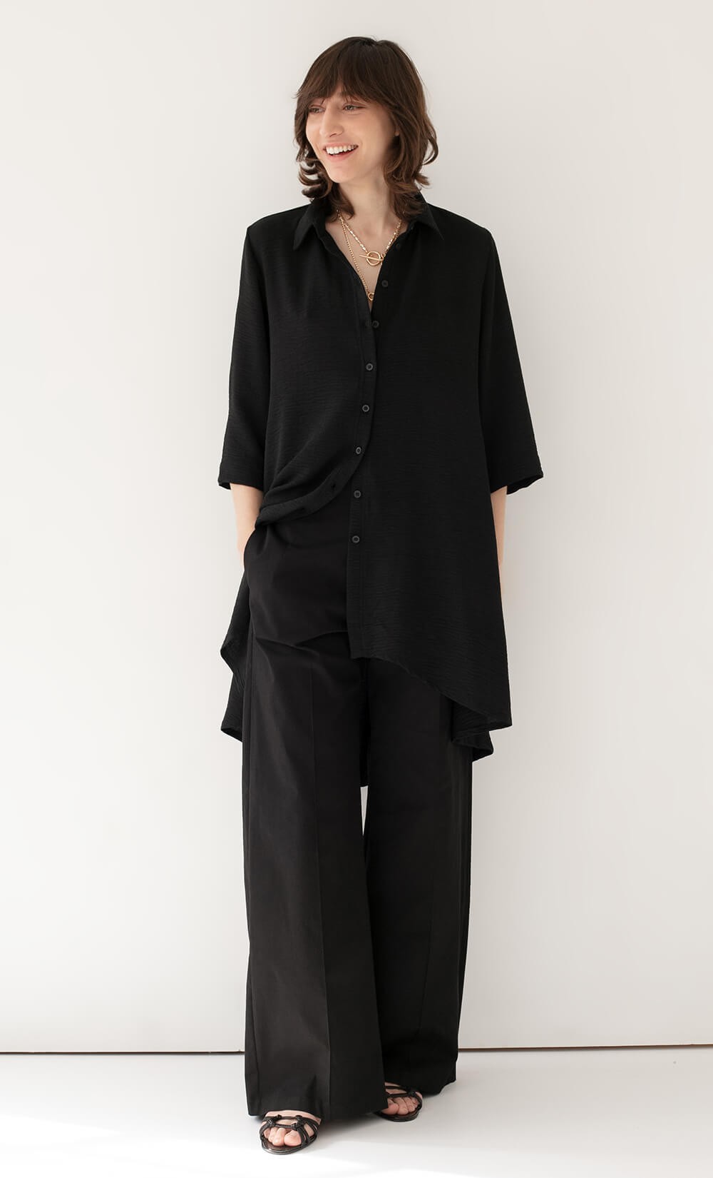 Black Crushed Tunic