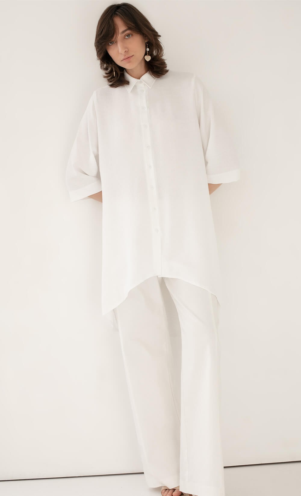 White Crushed Tunic