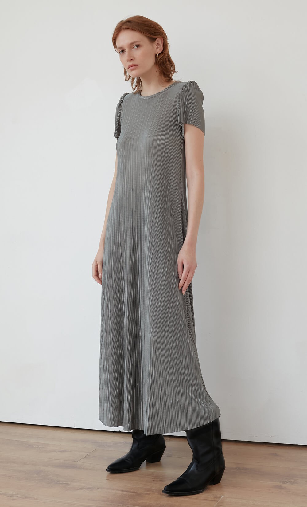 Natural Sital Plissé Dress