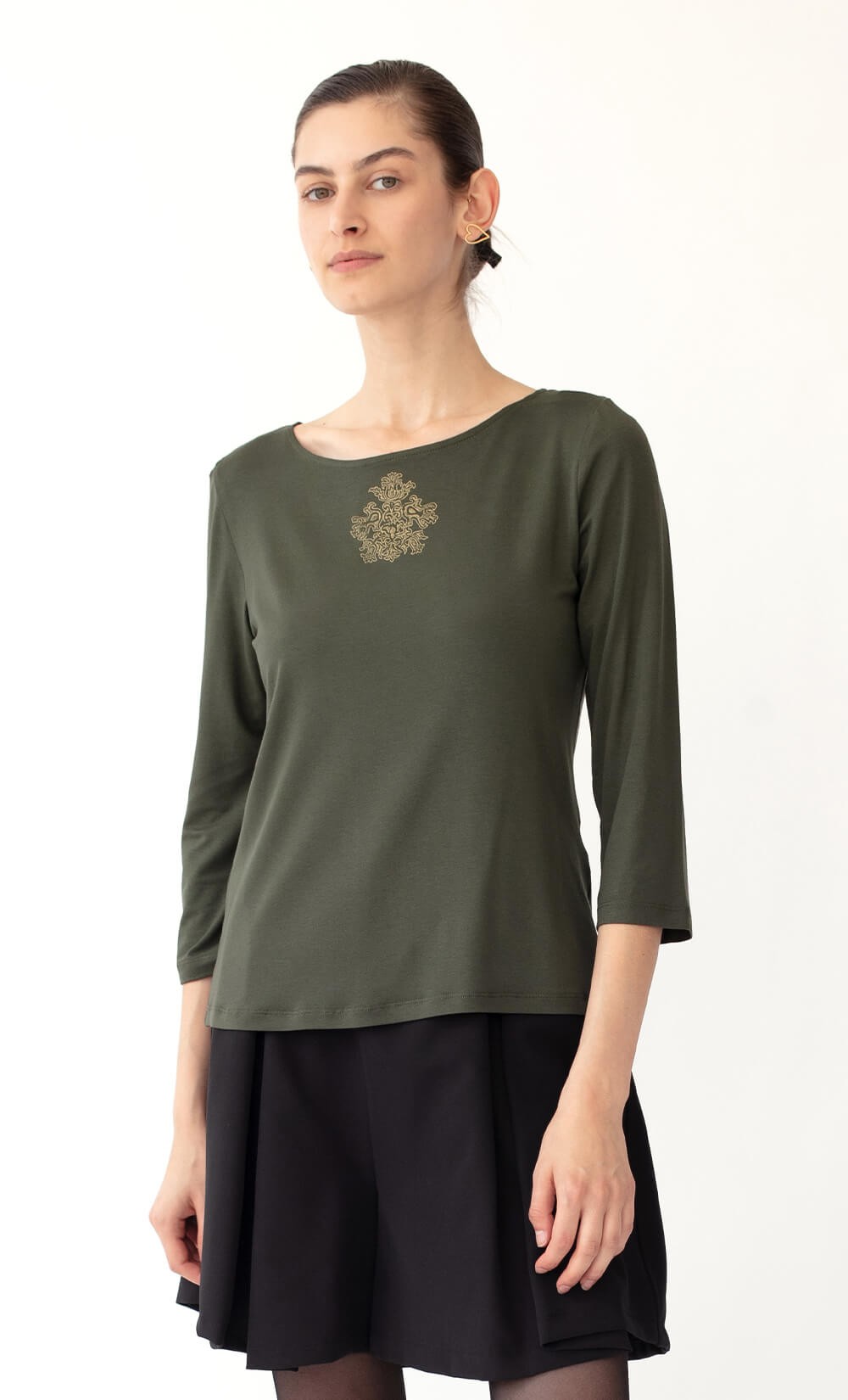 Folly Medallion Olive Green T-Shirt