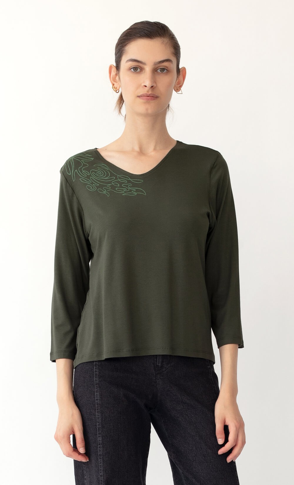 Soon Floral Olive Green T-Shirt 