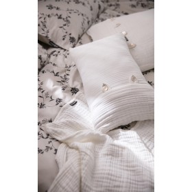 White Muslin Rectangular Cushion 