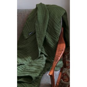 Green Muslin Bed Blanket 180 / 220