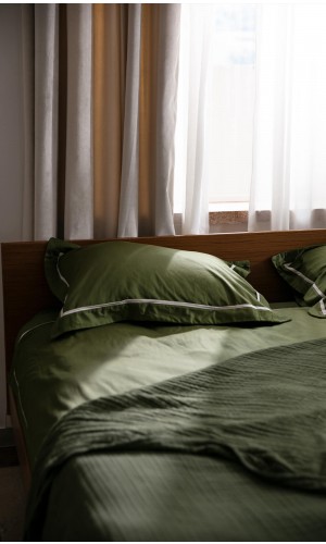 Green Muslin Bed Blanket 240 / 220
