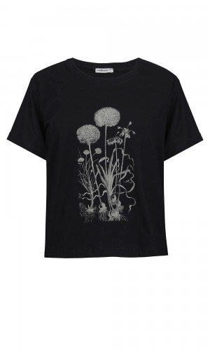 Flowers Black T-Shirt